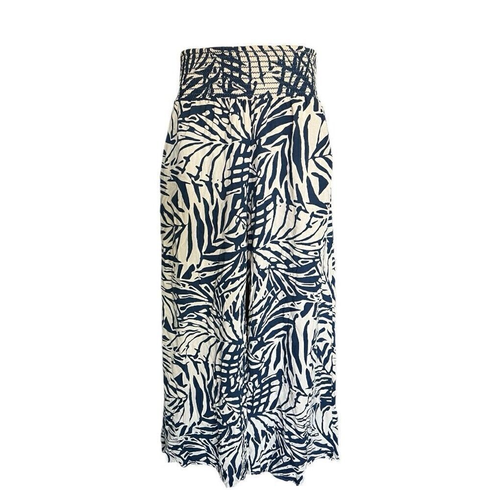 Womens Anthropologie Patrons of Peace Palm Print Boho  Pallazo Pants - Sz S